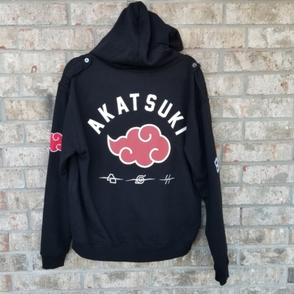 Authentic BLACK Naruto Shippuden AKATSUKI Cloud Hoodie Anime ZIP JACKET (Size M) - Picture 4 of 10